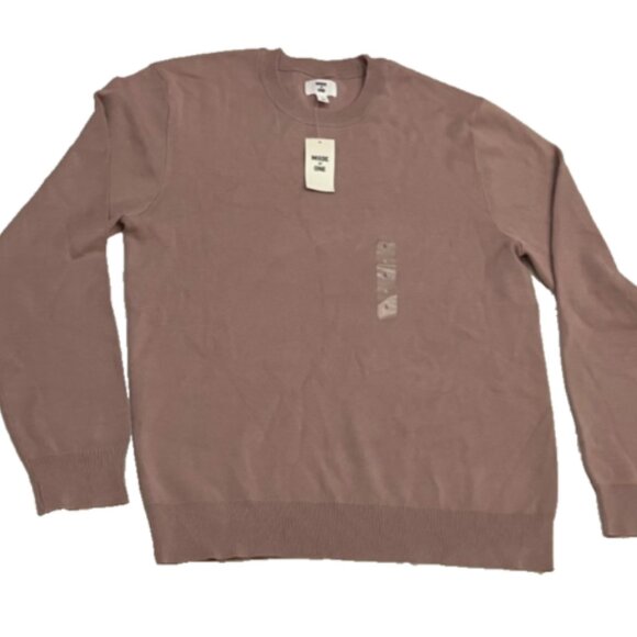 Mode of One Boxy Men's Regular Fit Crewneck Sweater Pale Elderberry Size L - Picture 4 of 8
